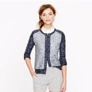 J.Crew Raglan Heather Blue Jersey Zip Jacket